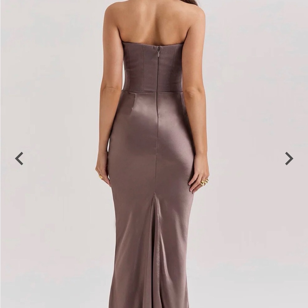 Chic Strapless Dress Light Brown - Picture 2 of 2
